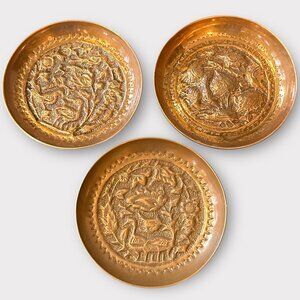 Vintage COPPER MOLDS Wall Hanging x3 Birds Bird Theme